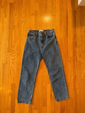 Abercrombie & Fitch The Ankle Straight Ultra High Rise Blue Denim Jeans